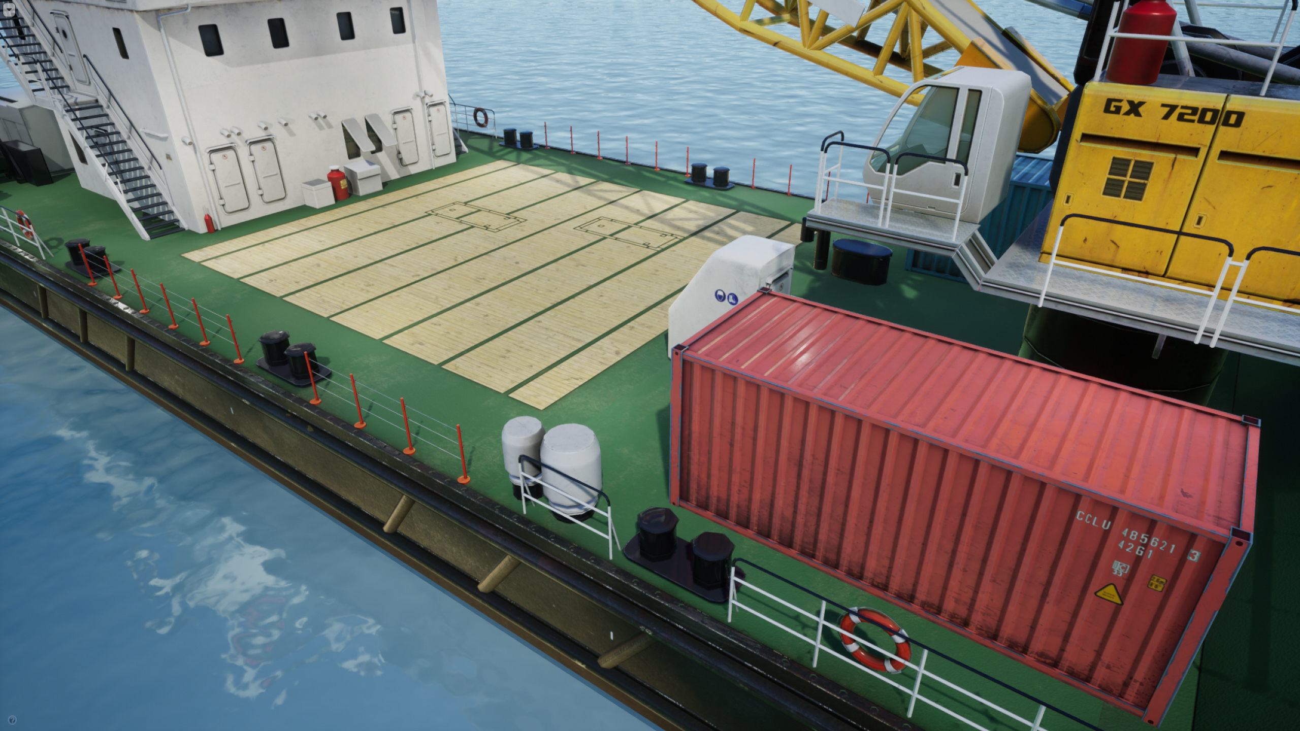 Crane Barge - low poly Low-poly 3D model_21