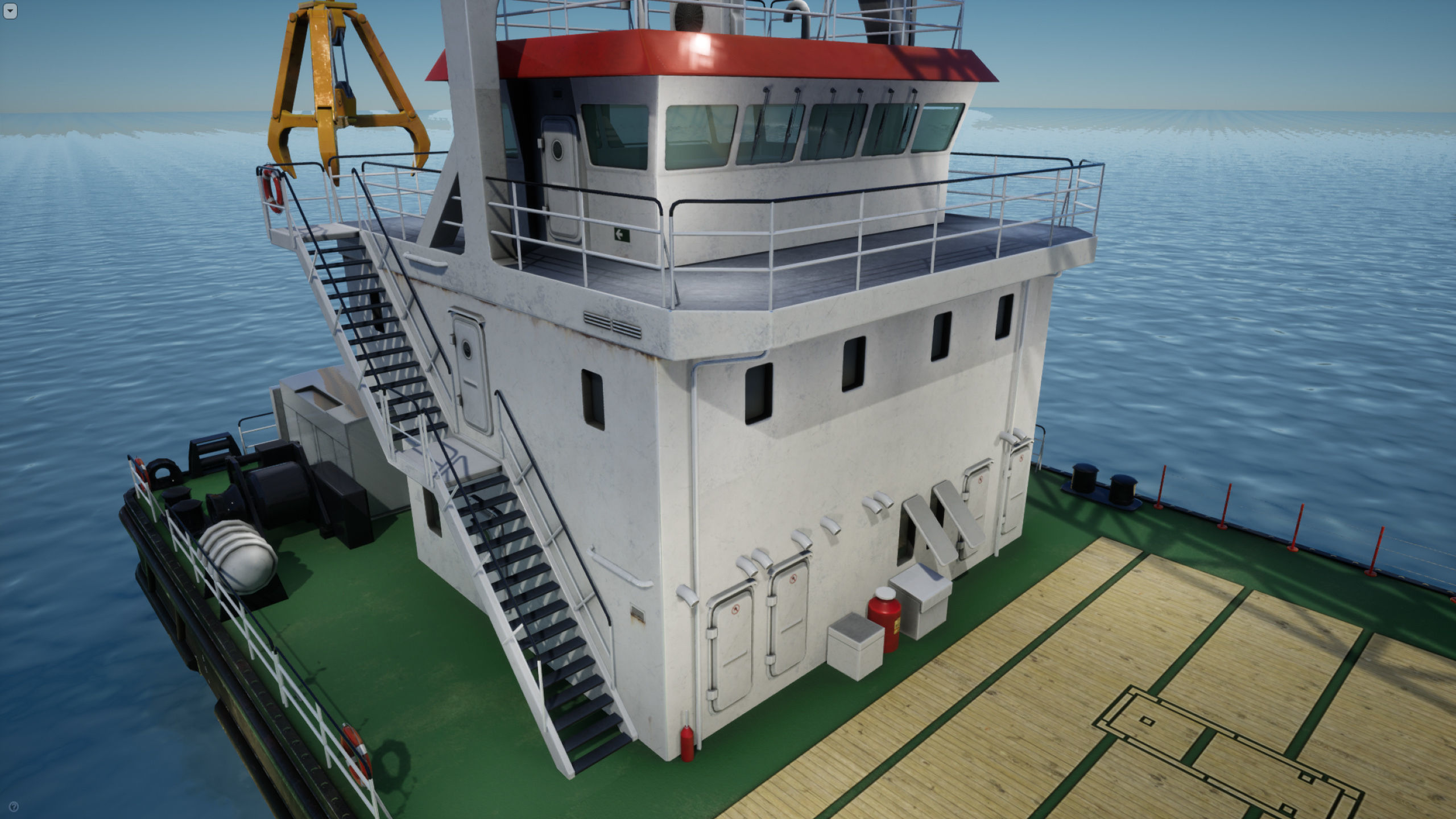 Crane Barge - low poly Low-poly 3D model_18