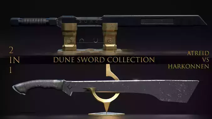 DUNE Sword Collection 2 in 1 Low-poly 3D model