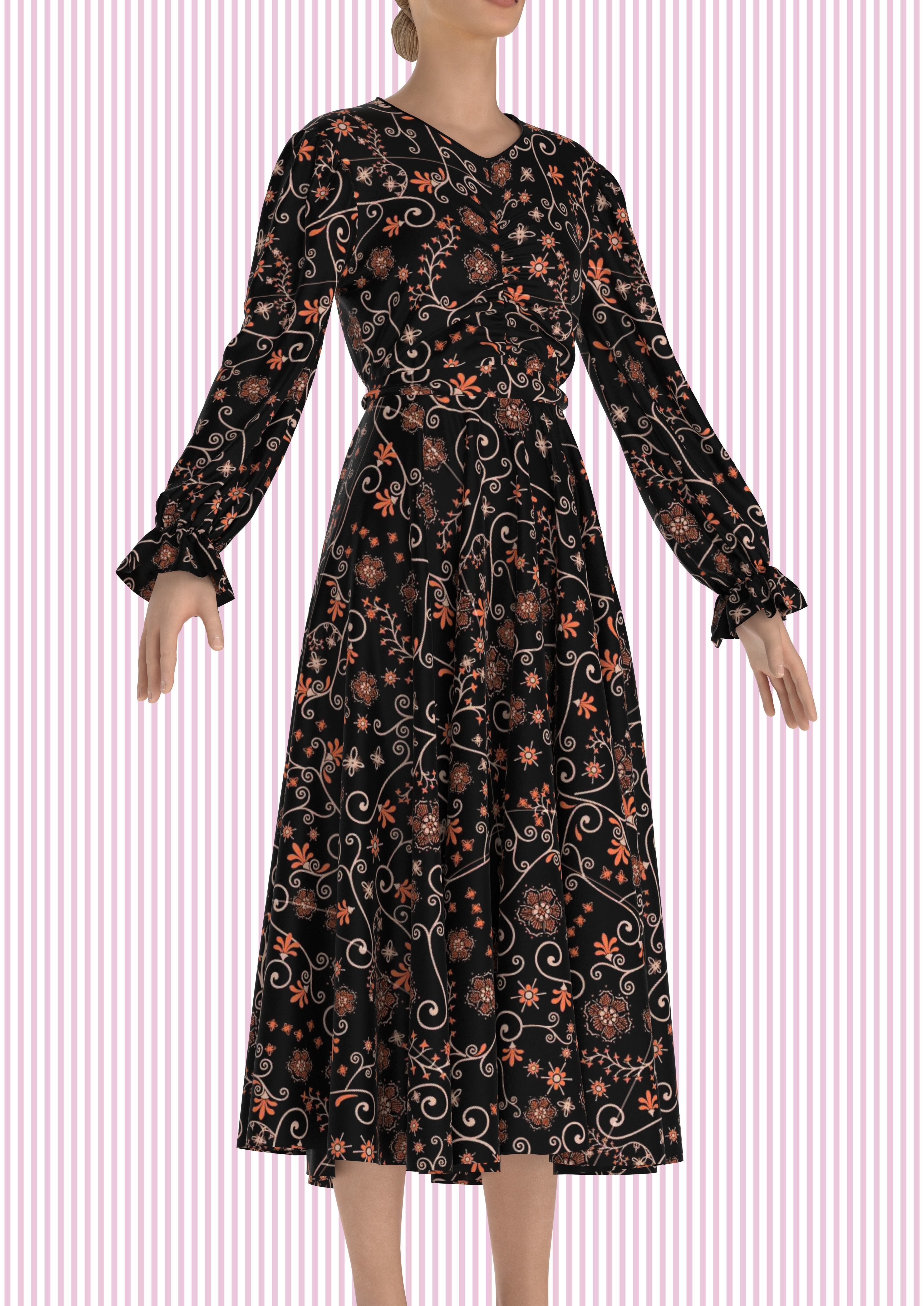 Ladies Night Party Dress Low-poly 3D model_8