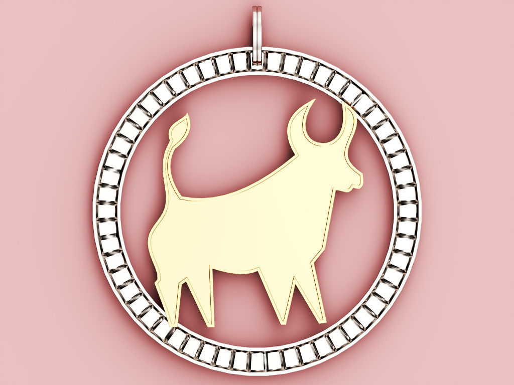 Taurus Pendant 3D print model_2