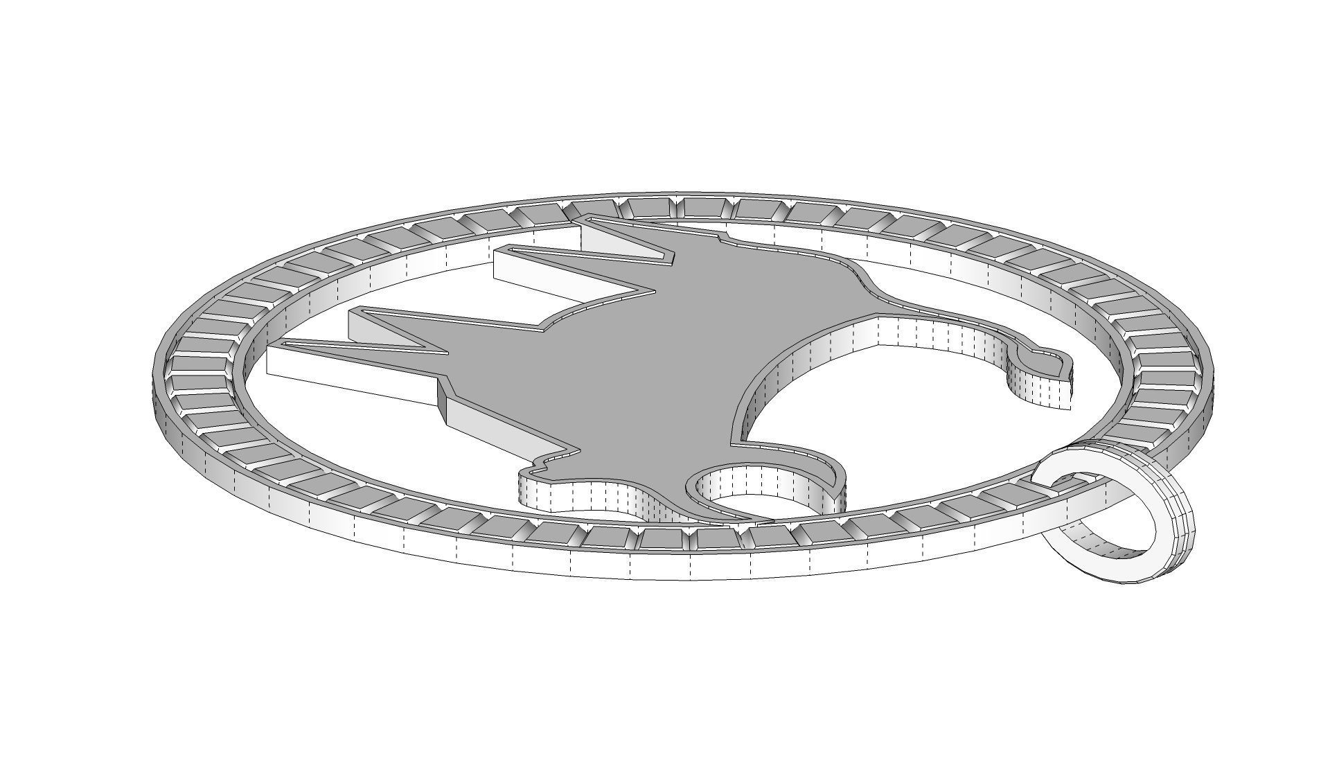 Taurus Pendant 3D print model_9