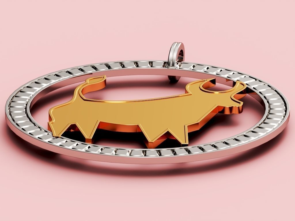 Taurus Pendant 3D print model_3