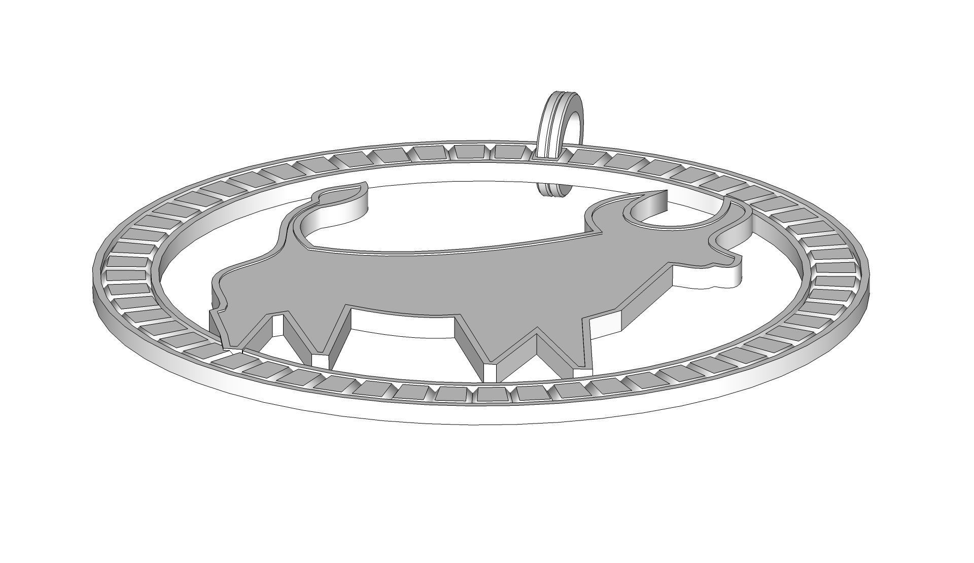 Taurus Pendant 3D print model_6