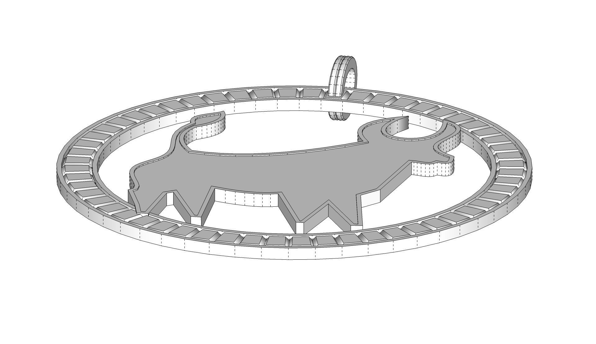 Taurus Pendant 3D print model_7