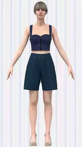 Womens corset with A lined pant Low-poly 3D model