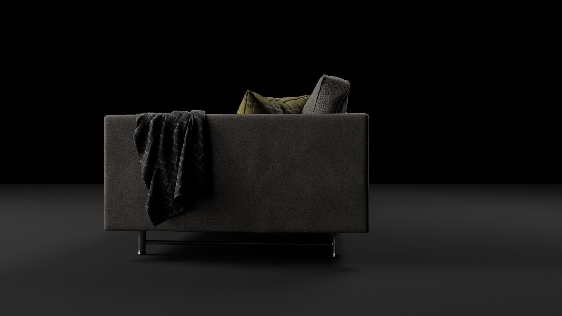 Realistic Couch Model sofa 3D model_2