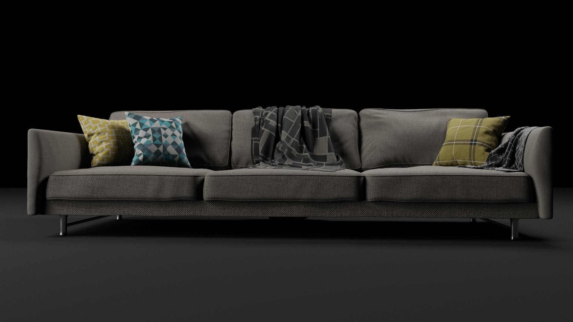 Realistic Couch Model sofa 3D model_8