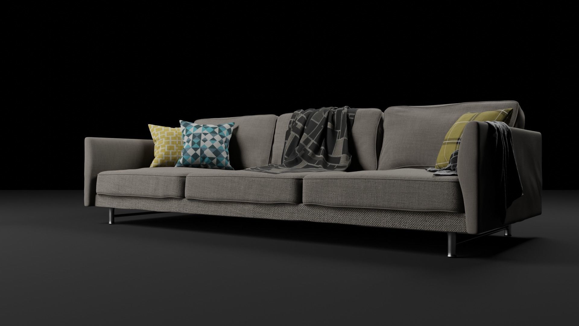 Realistic Couch Model sofa 3D model_7