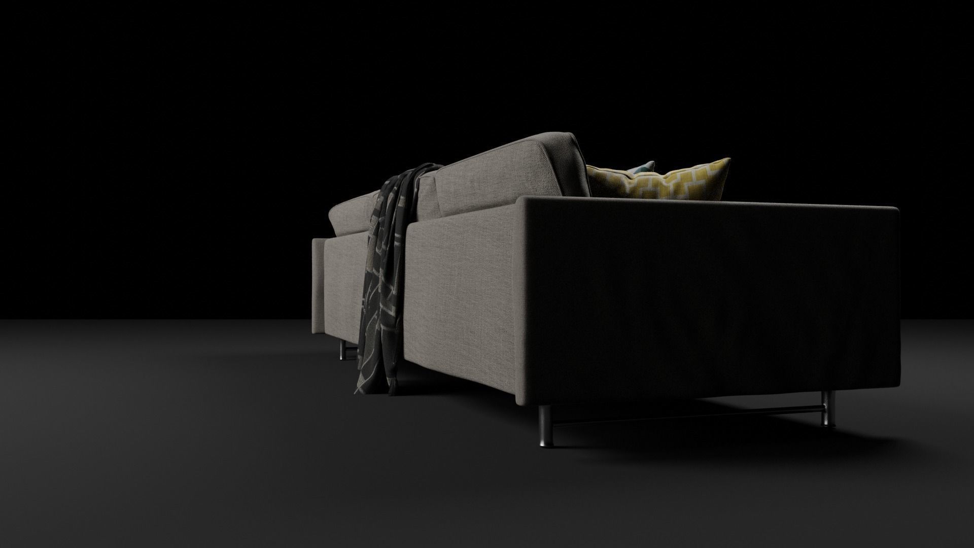 Realistic Couch Model sofa 3D model_9