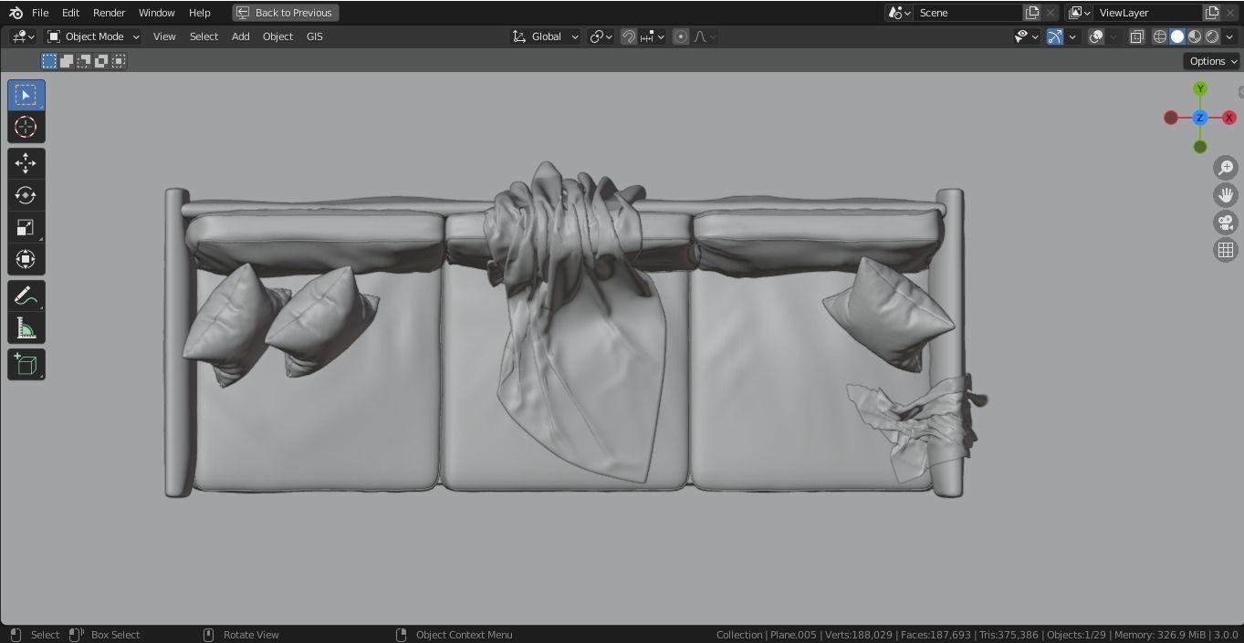 Realistic Couch Model sofa 3D model_18