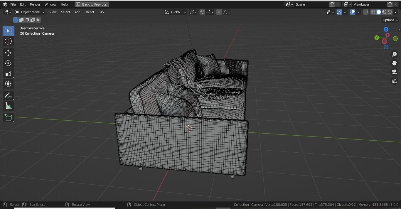 Realistic Couch Model sofa 3D model_22
