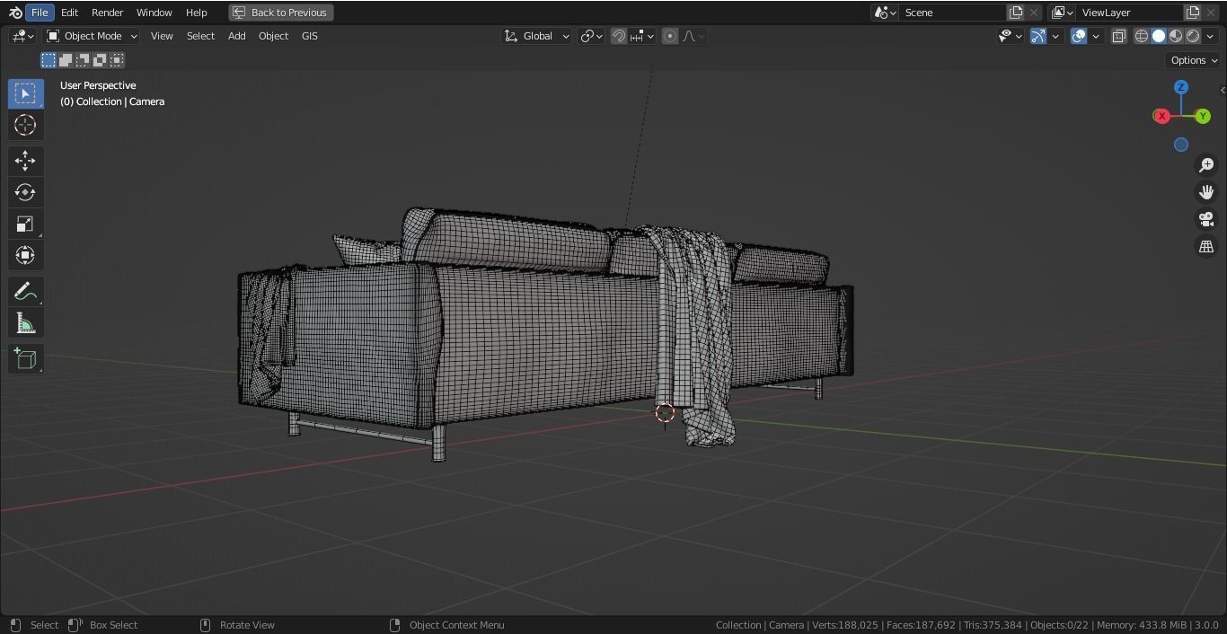 Realistic Couch Model sofa 3D model_21