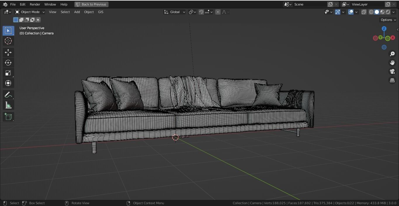 Realistic Couch Model sofa 3D model_24