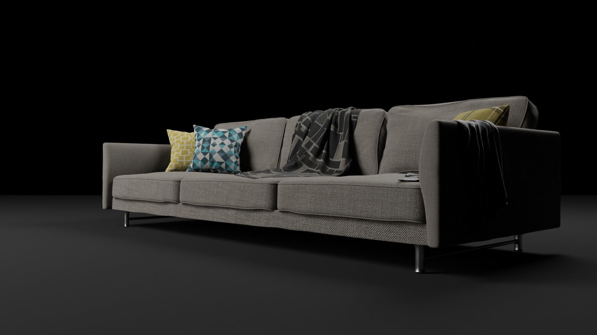 Realistic Couch Model sofa 3D model_10