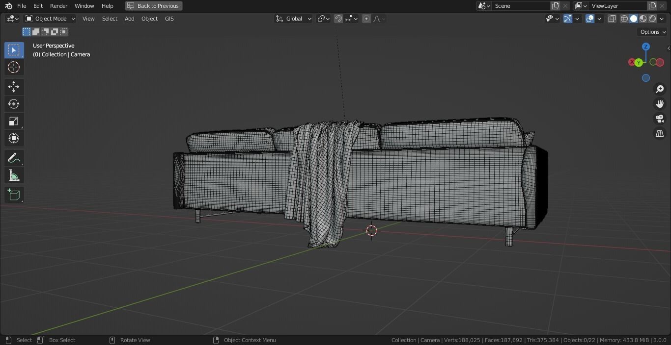 Realistic Couch Model sofa 3D model_19