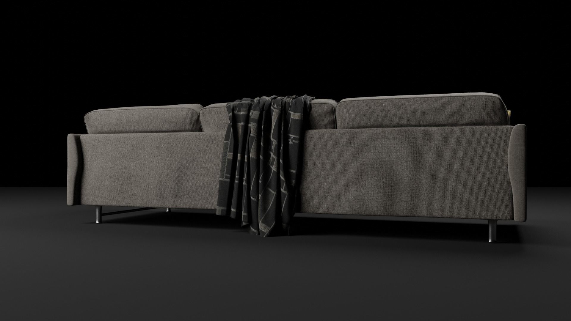 Realistic Couch Model sofa 3D model_6