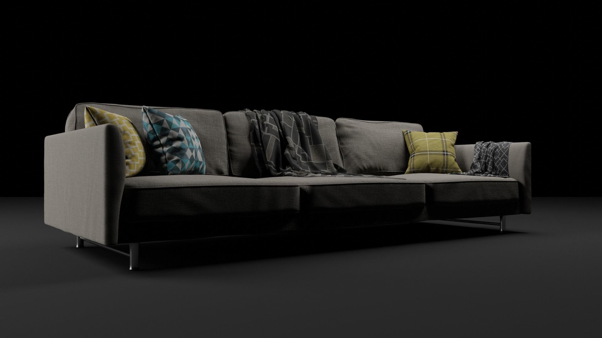 Realistic Couch Model sofa 3D model_3
