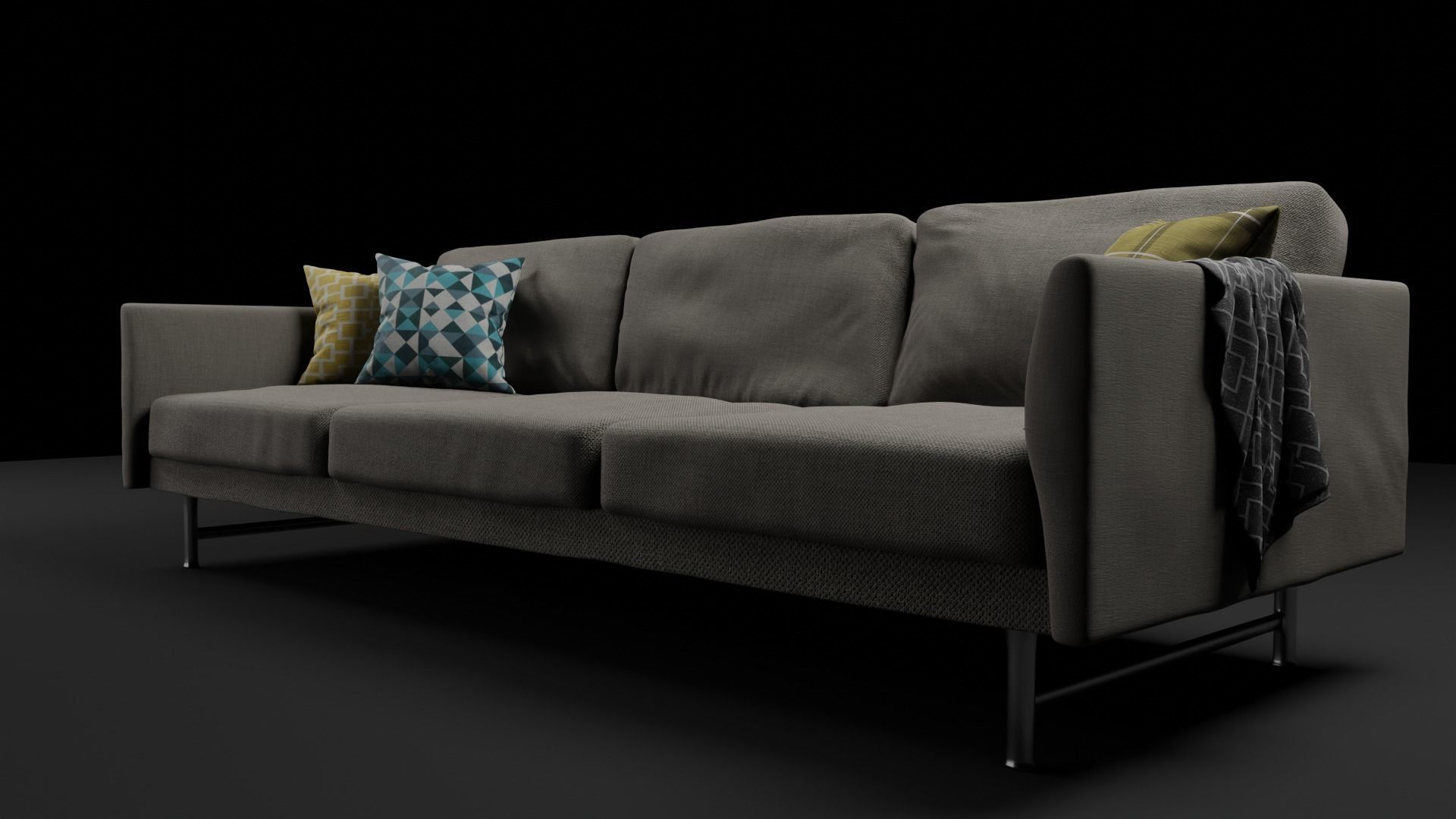 Realistic Couch Model sofa 3D model_12