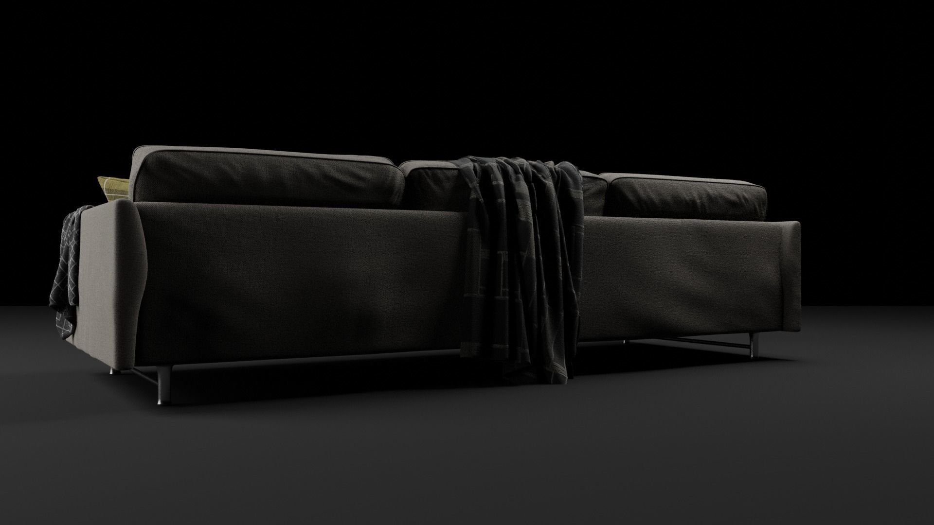 Realistic Couch Model sofa 3D model_5