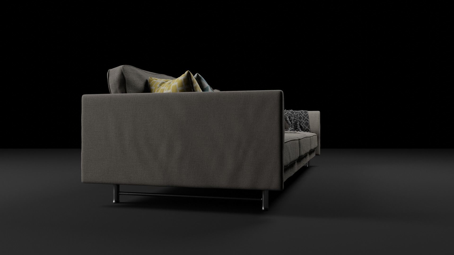 Realistic Couch Model sofa 3D model_1