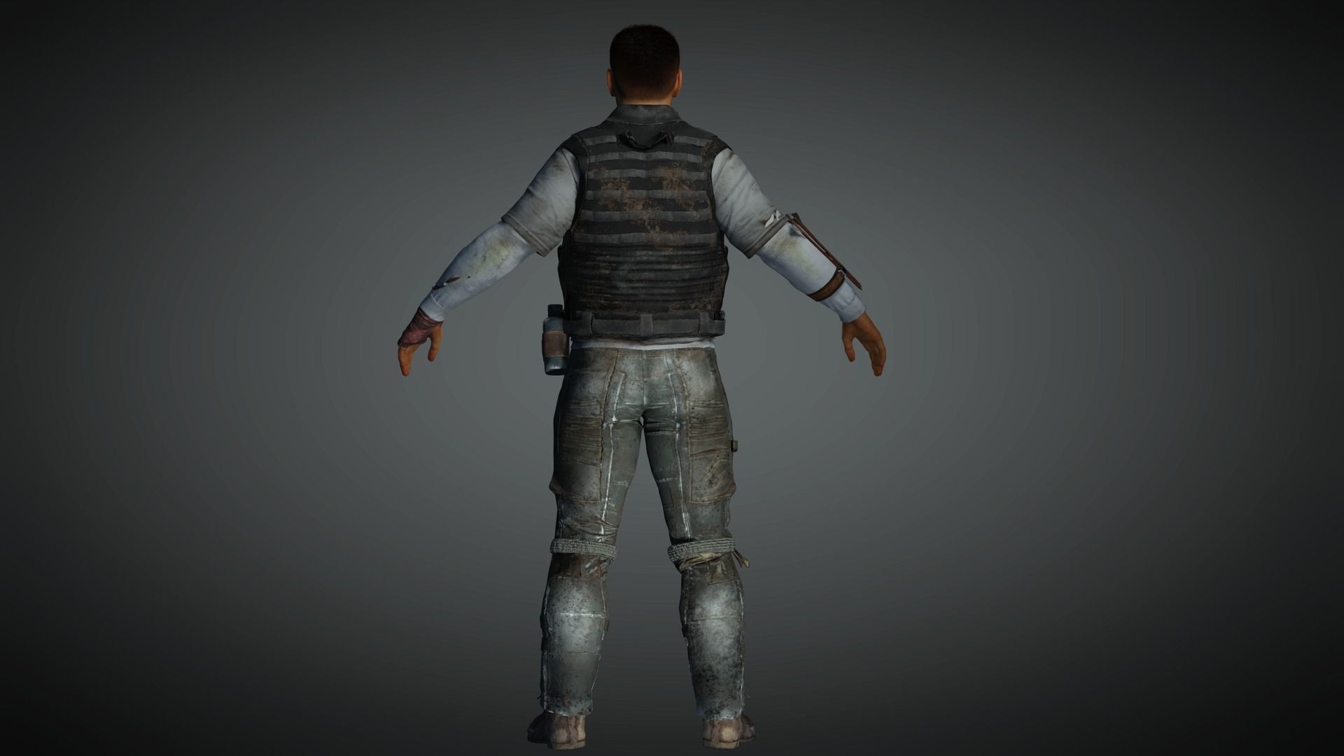 AAA Apocalypse Male Character 03 Low-poly 3D model_11