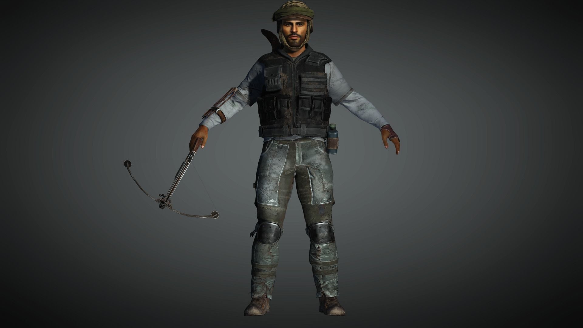 AAA Apocalypse Male Character 03 Low-poly 3D model_1