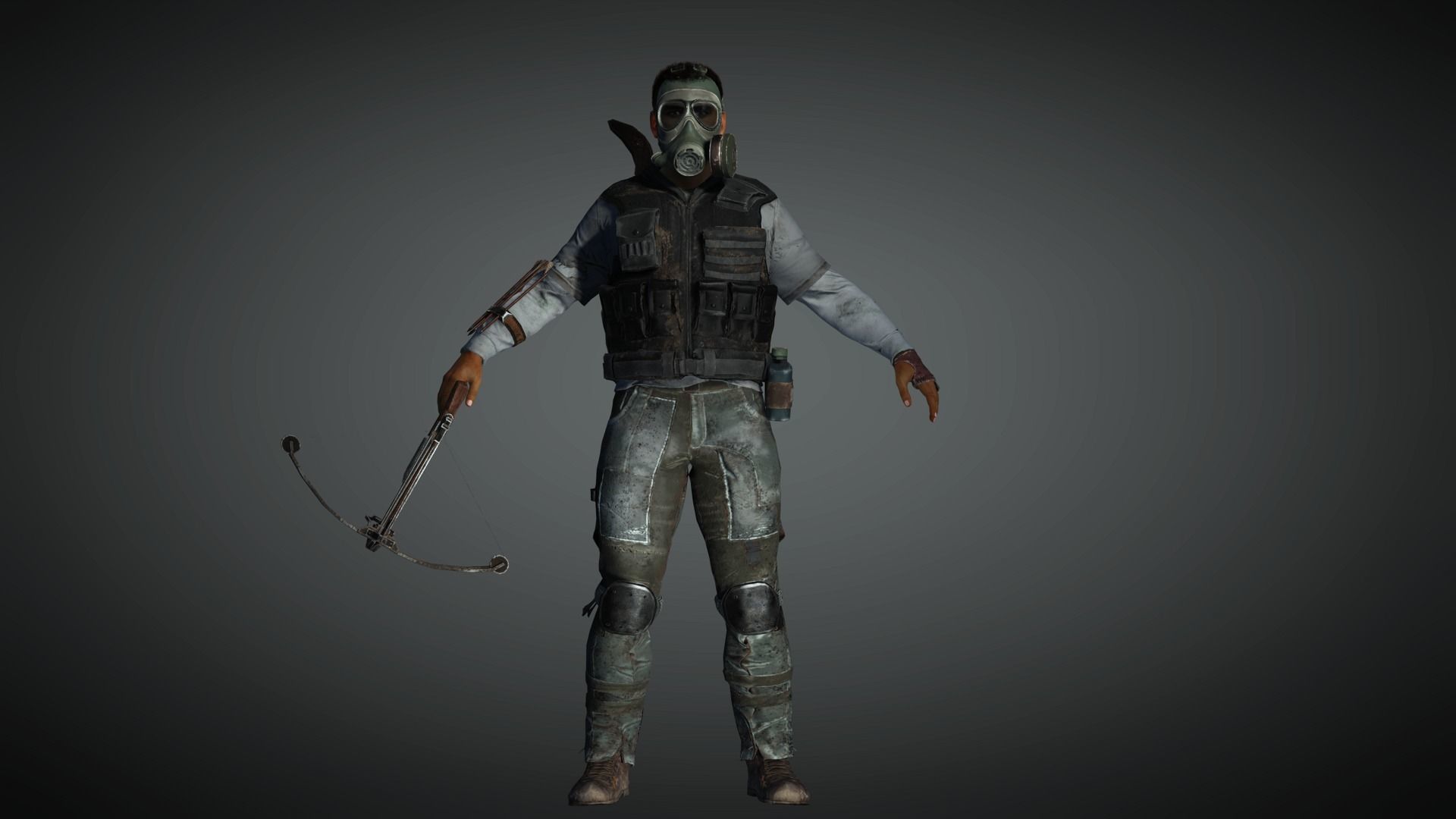 AAA Apocalypse Male Character 03 Low-poly 3D model_3