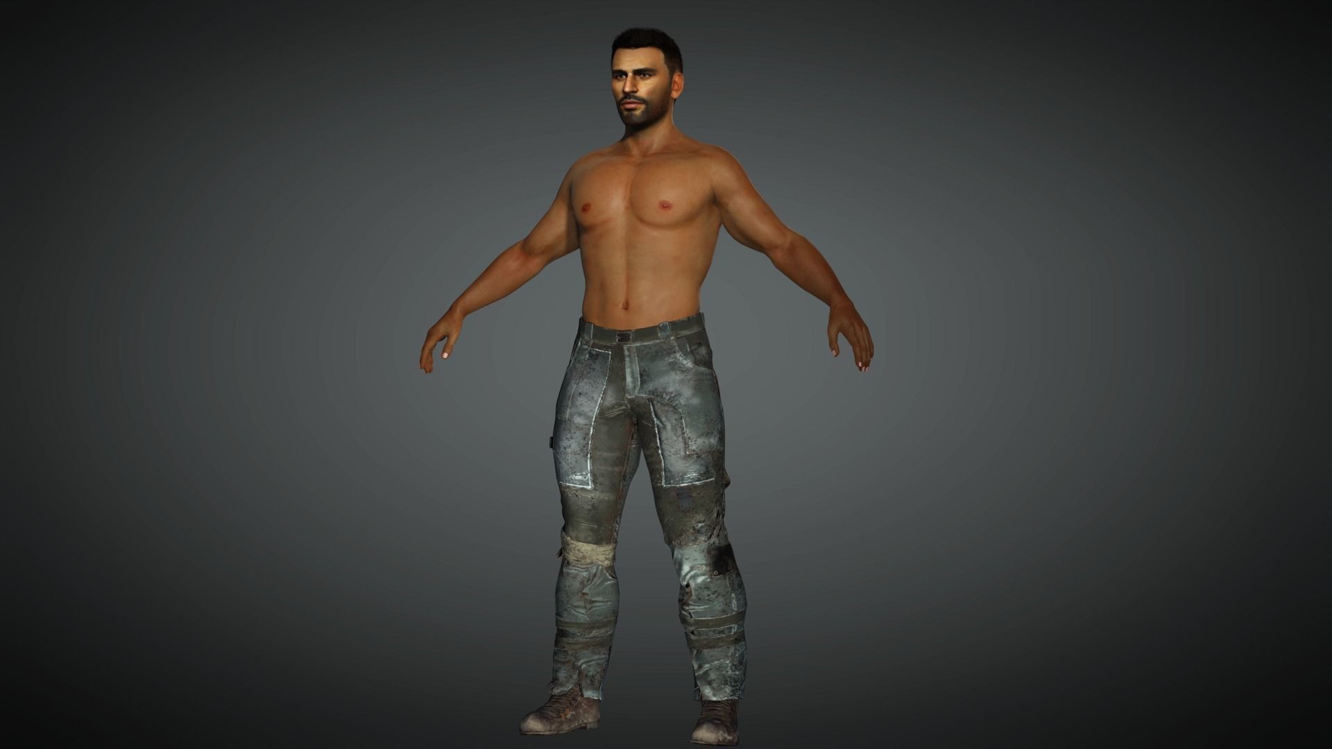 AAA Apocalypse Male Character 03 Low-poly 3D model_7