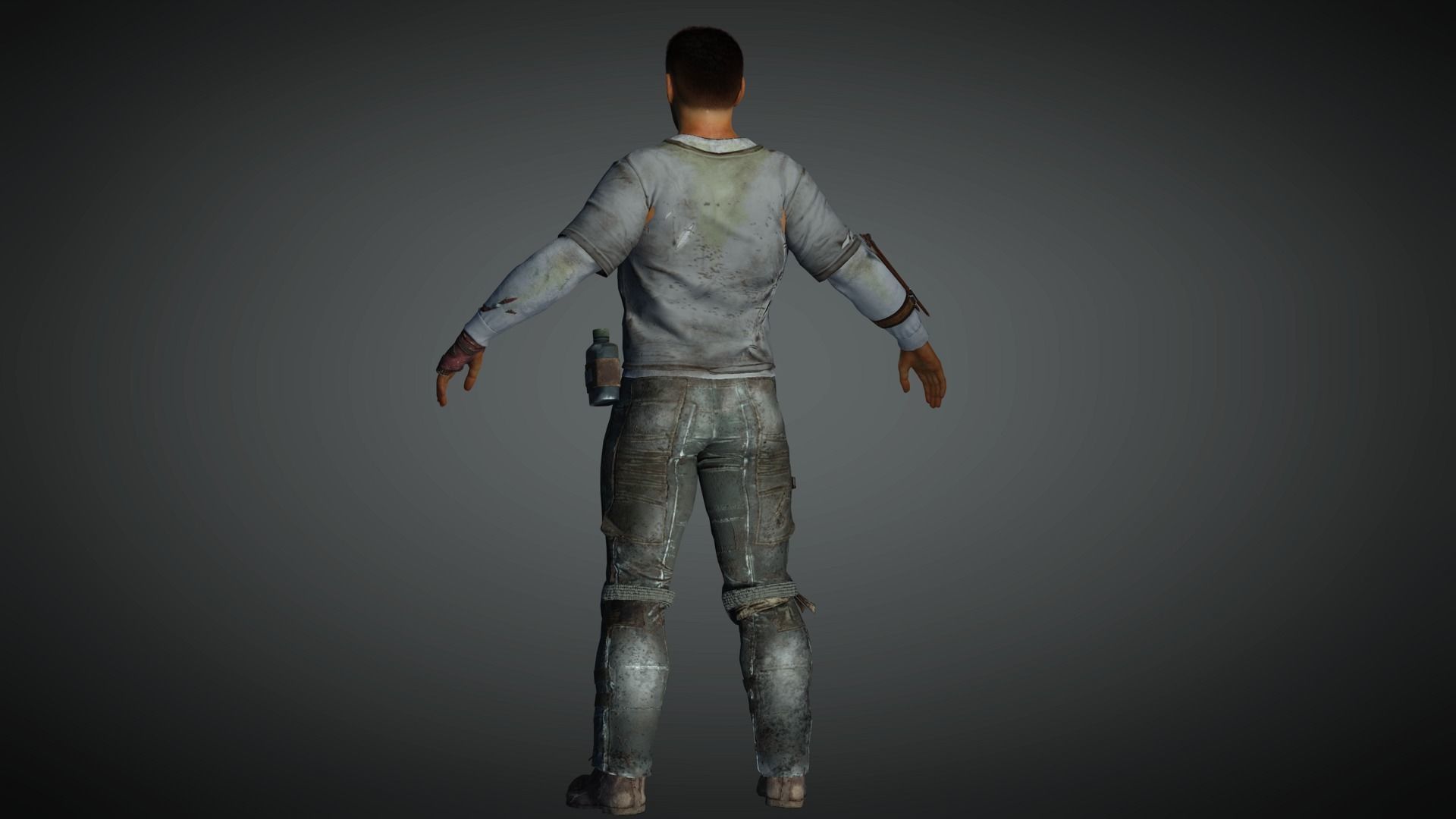 AAA Apocalypse Male Character 03 Low-poly 3D model_12