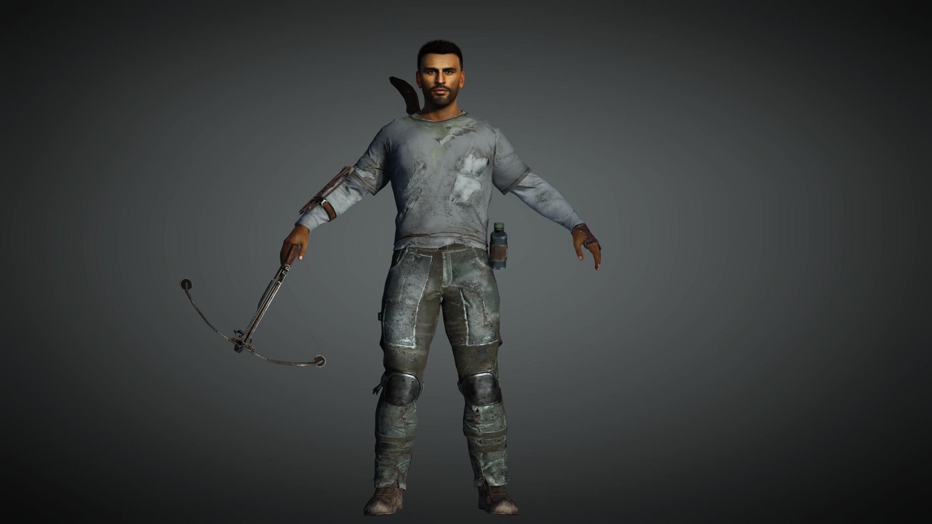 AAA Apocalypse Male Character 03 Low-poly 3D model_4