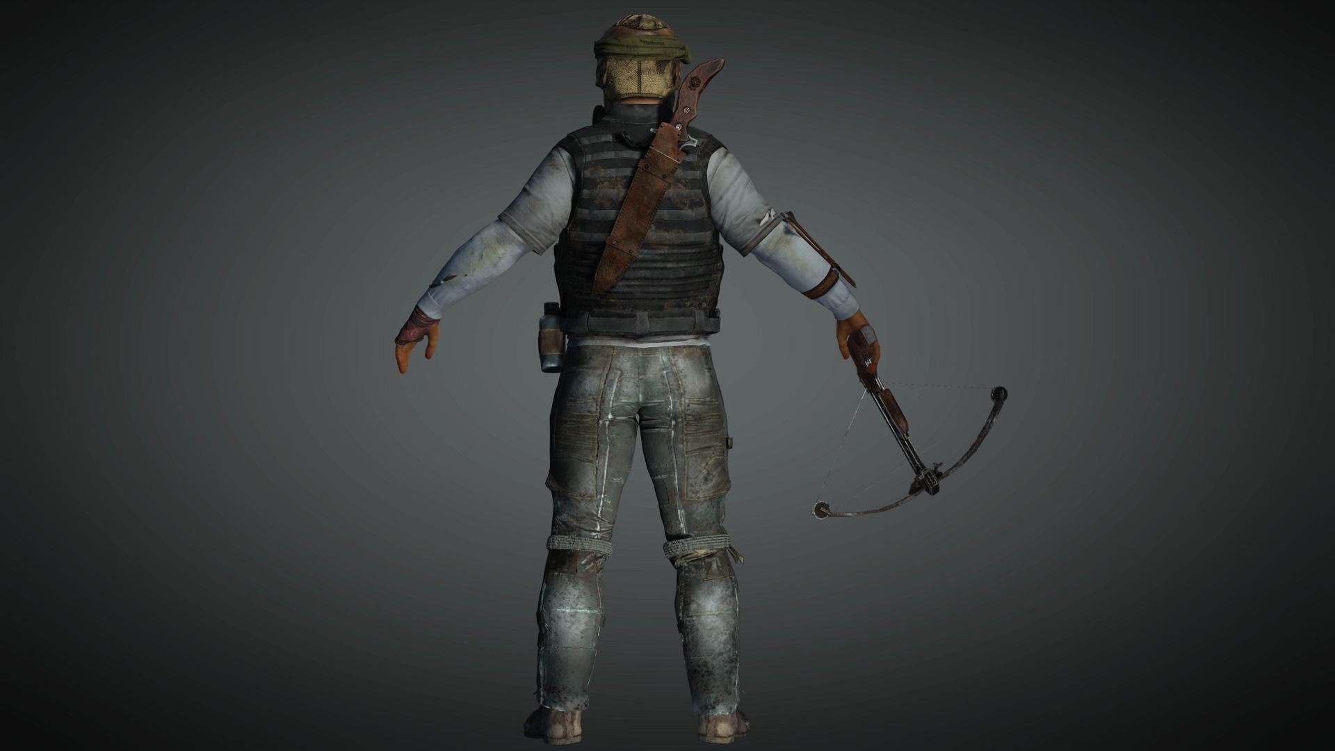 AAA Apocalypse Male Character 03 Low-poly 3D model_9