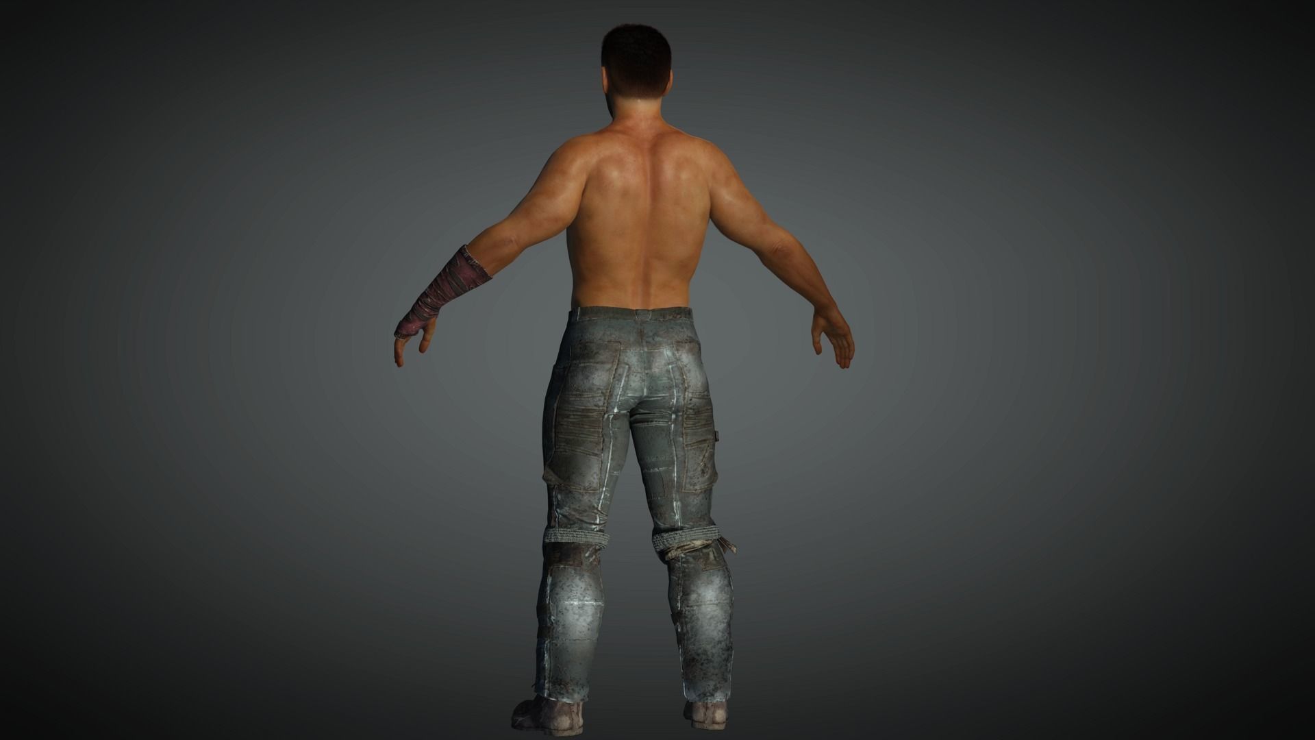 AAA Apocalypse Male Character 03 Low-poly 3D model_13