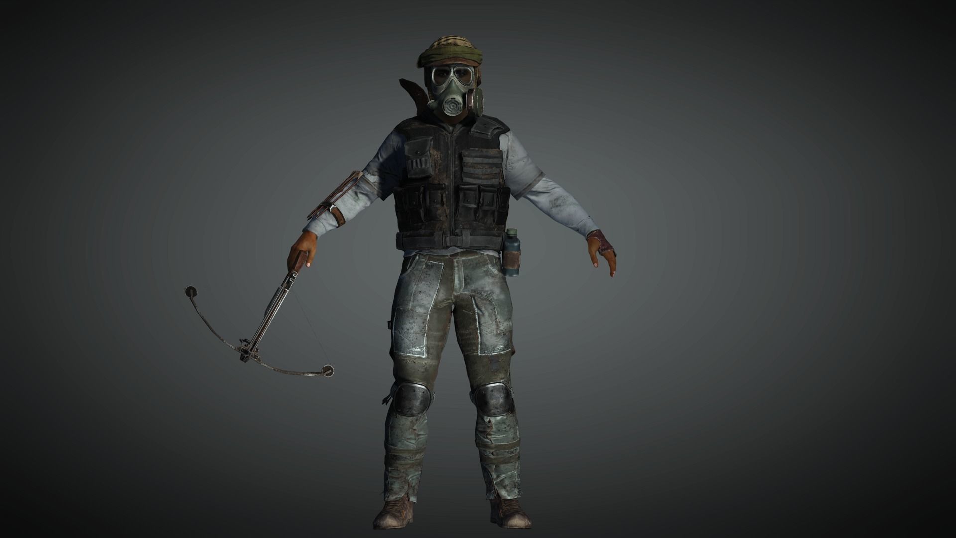 AAA Apocalypse Male Character 03 Low-poly 3D model_2