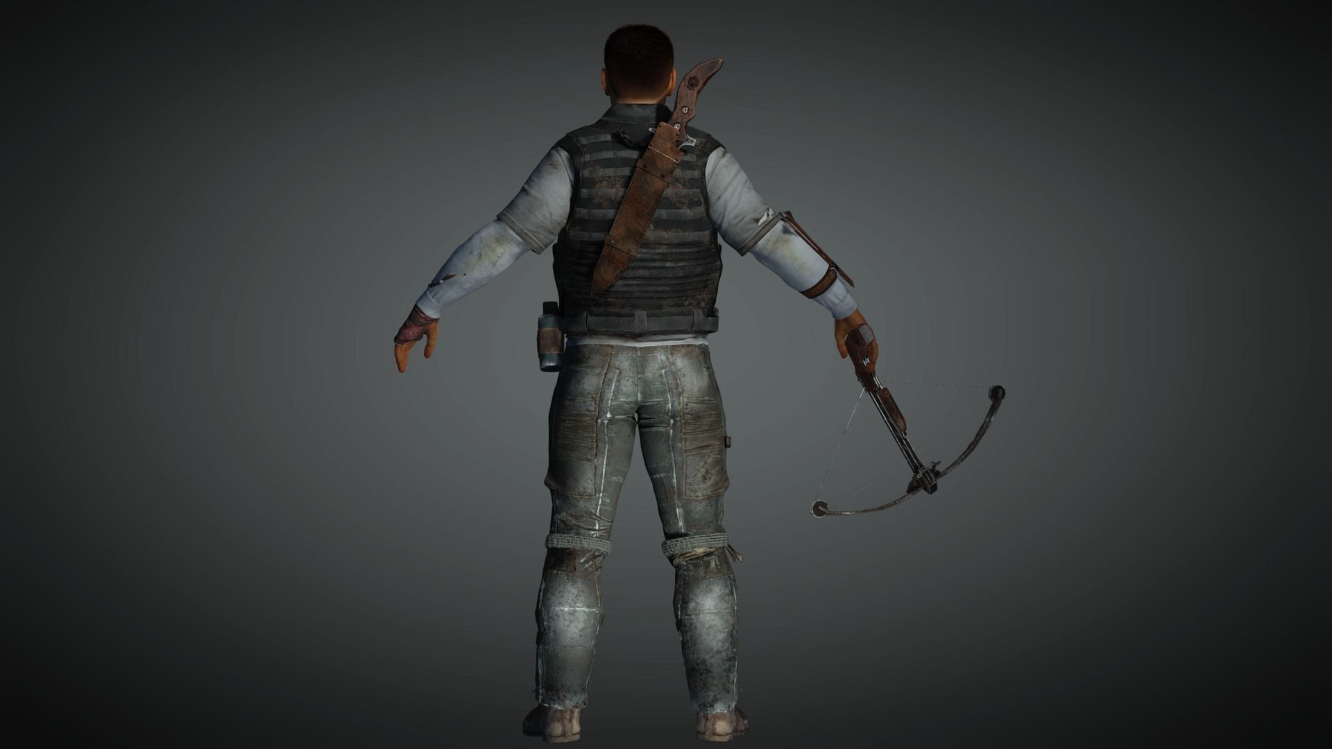 AAA Apocalypse Male Character 03 Low-poly 3D model_10