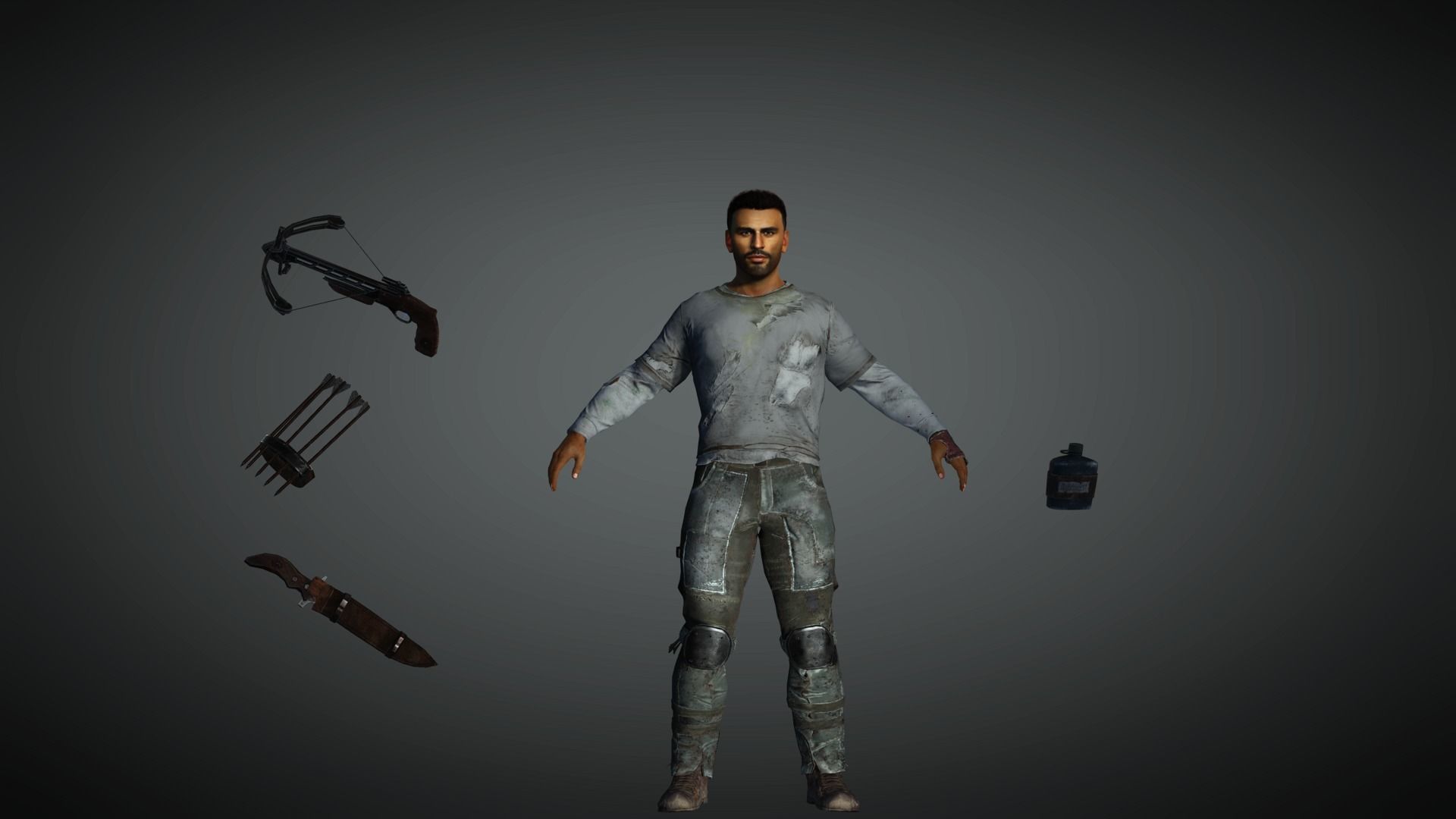 AAA Apocalypse Male Character 03 Low-poly 3D model_5