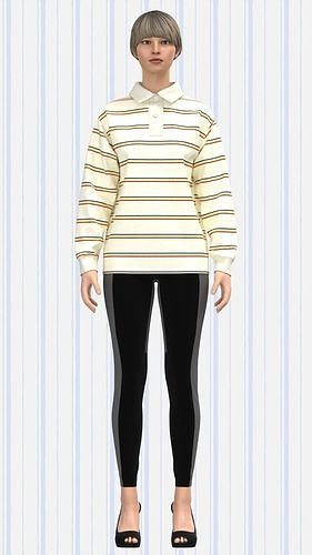 Womens Rugby Polo shirt Low-poly 3D model