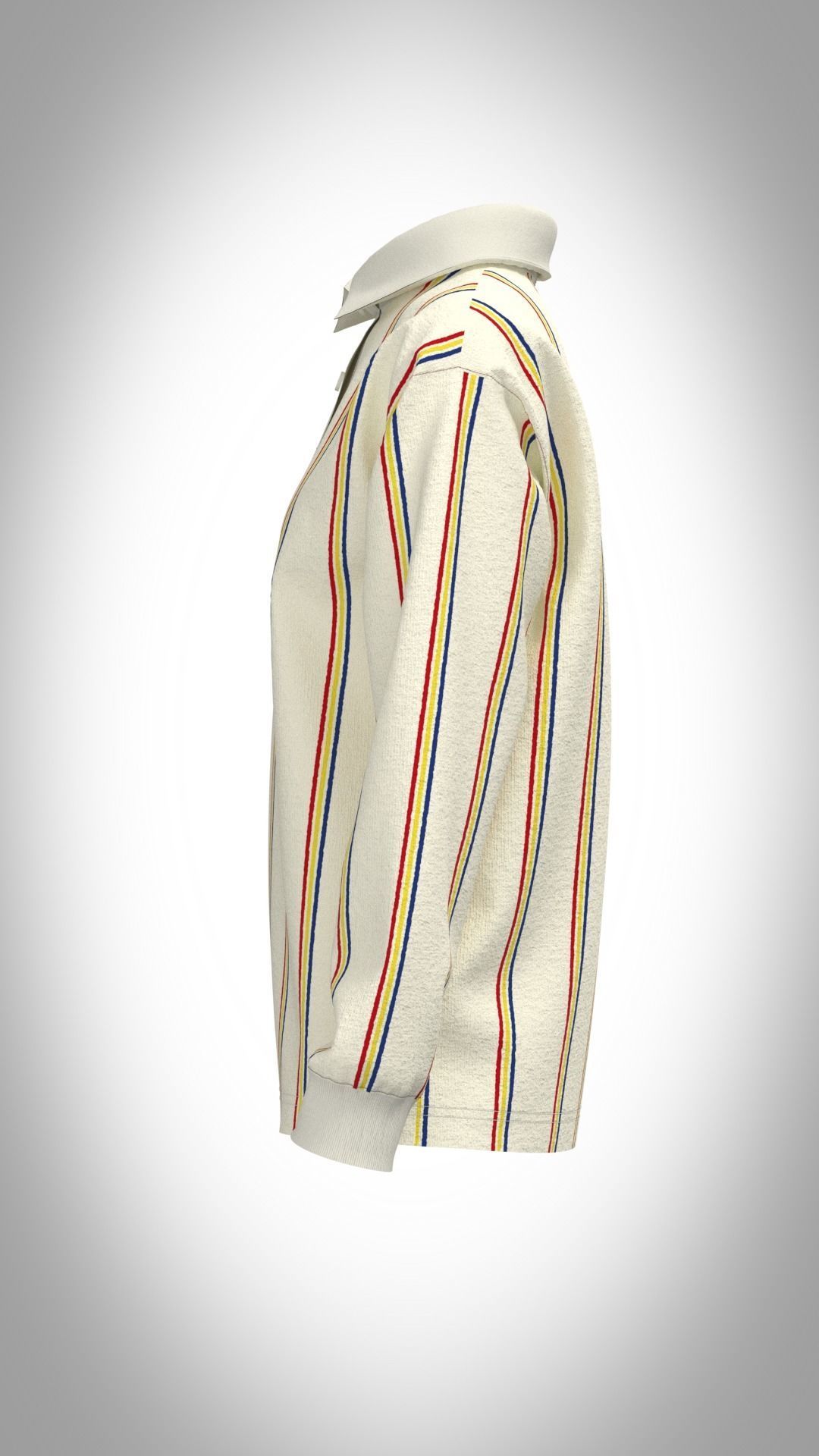 Womens Rugby Polo shirt Low-poly 3D model_6