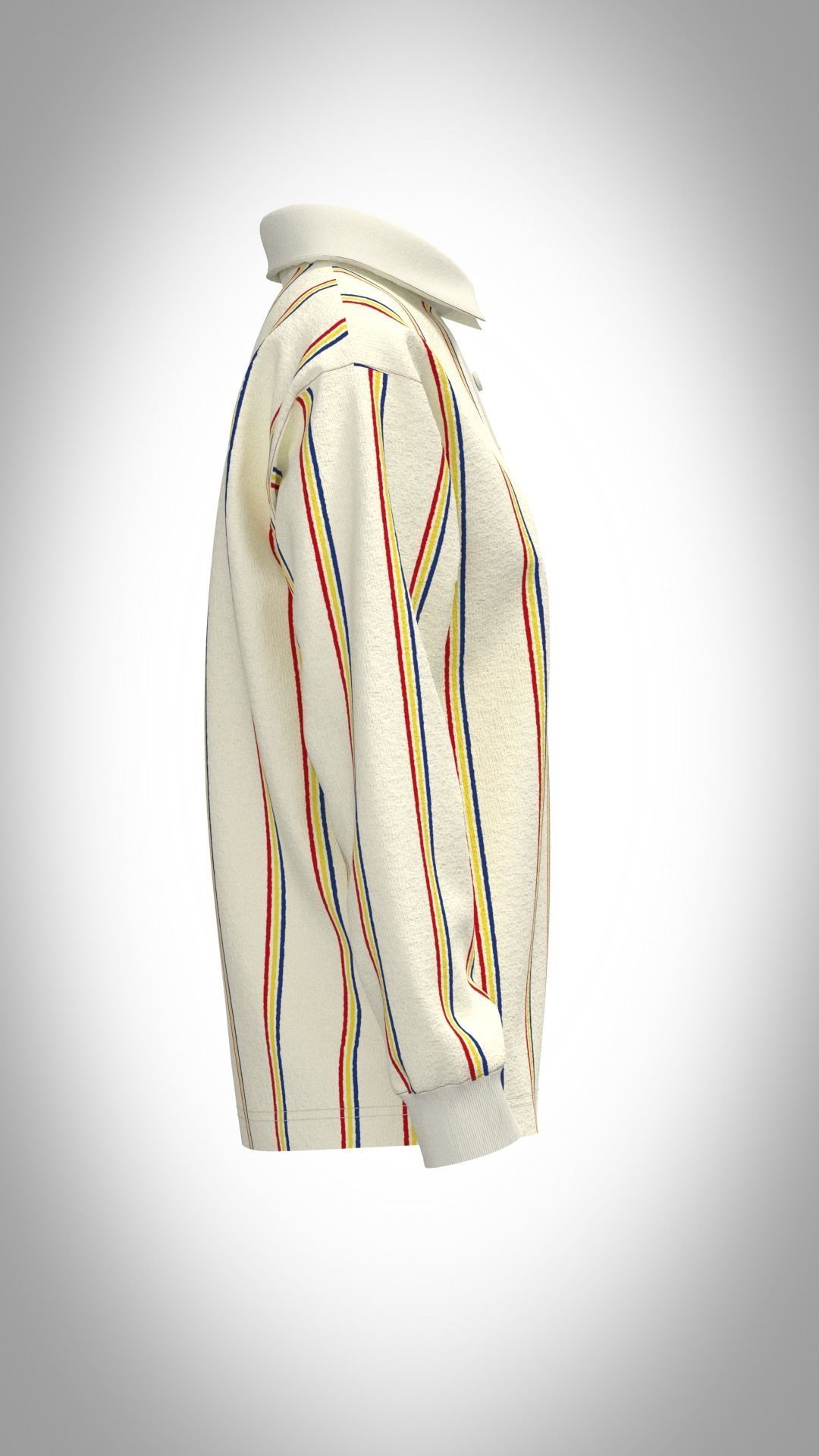 Womens Rugby Polo shirt Low-poly 3D model_16