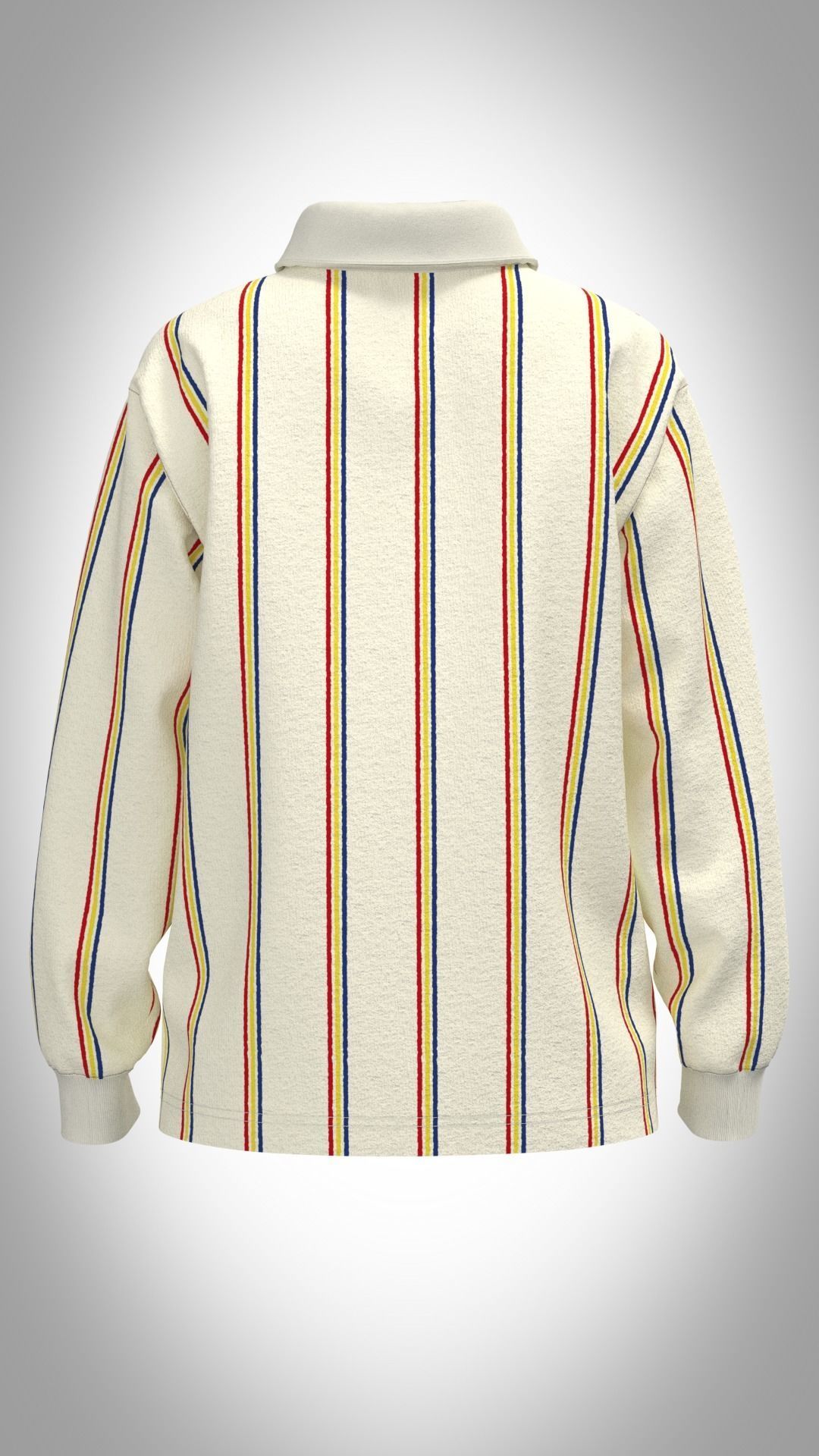 Womens Rugby Polo shirt Low-poly 3D model_2