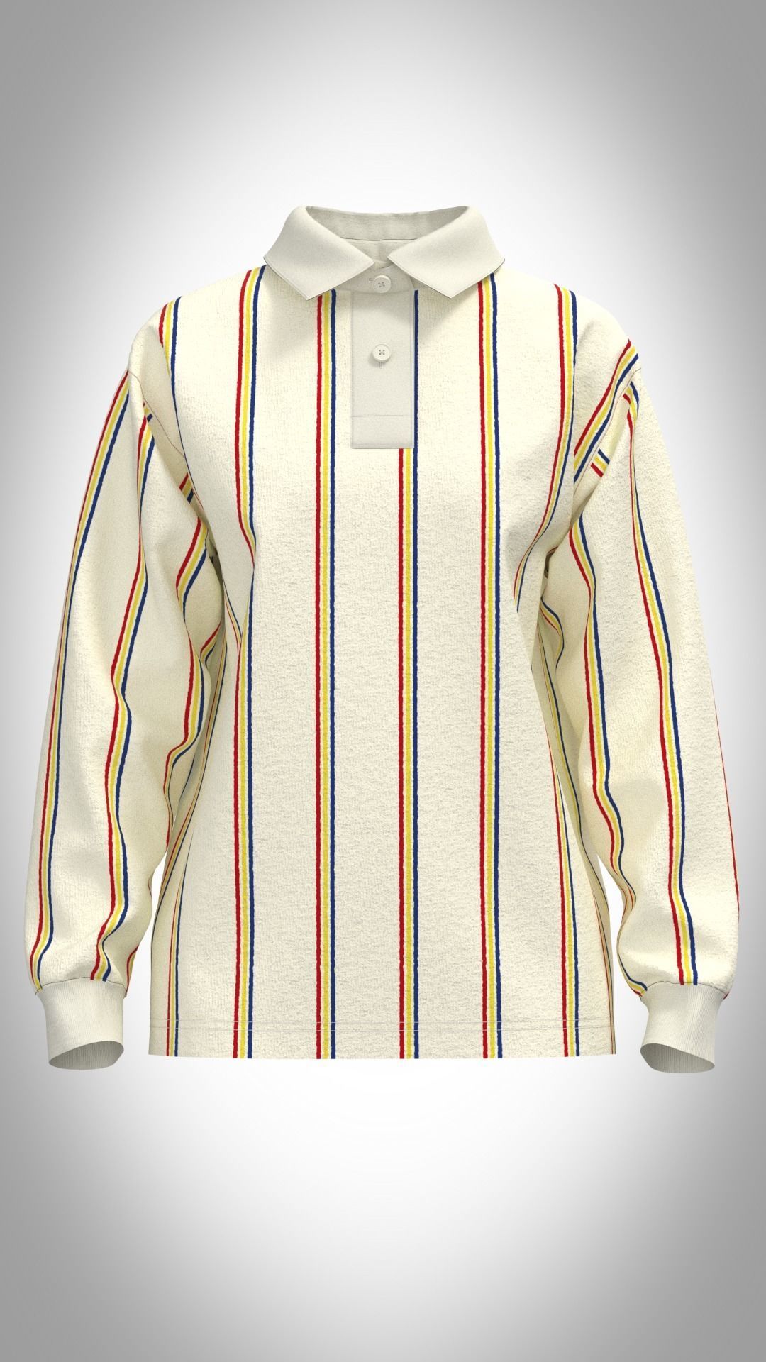 Womens Rugby Polo shirt Low-poly 3D model_1