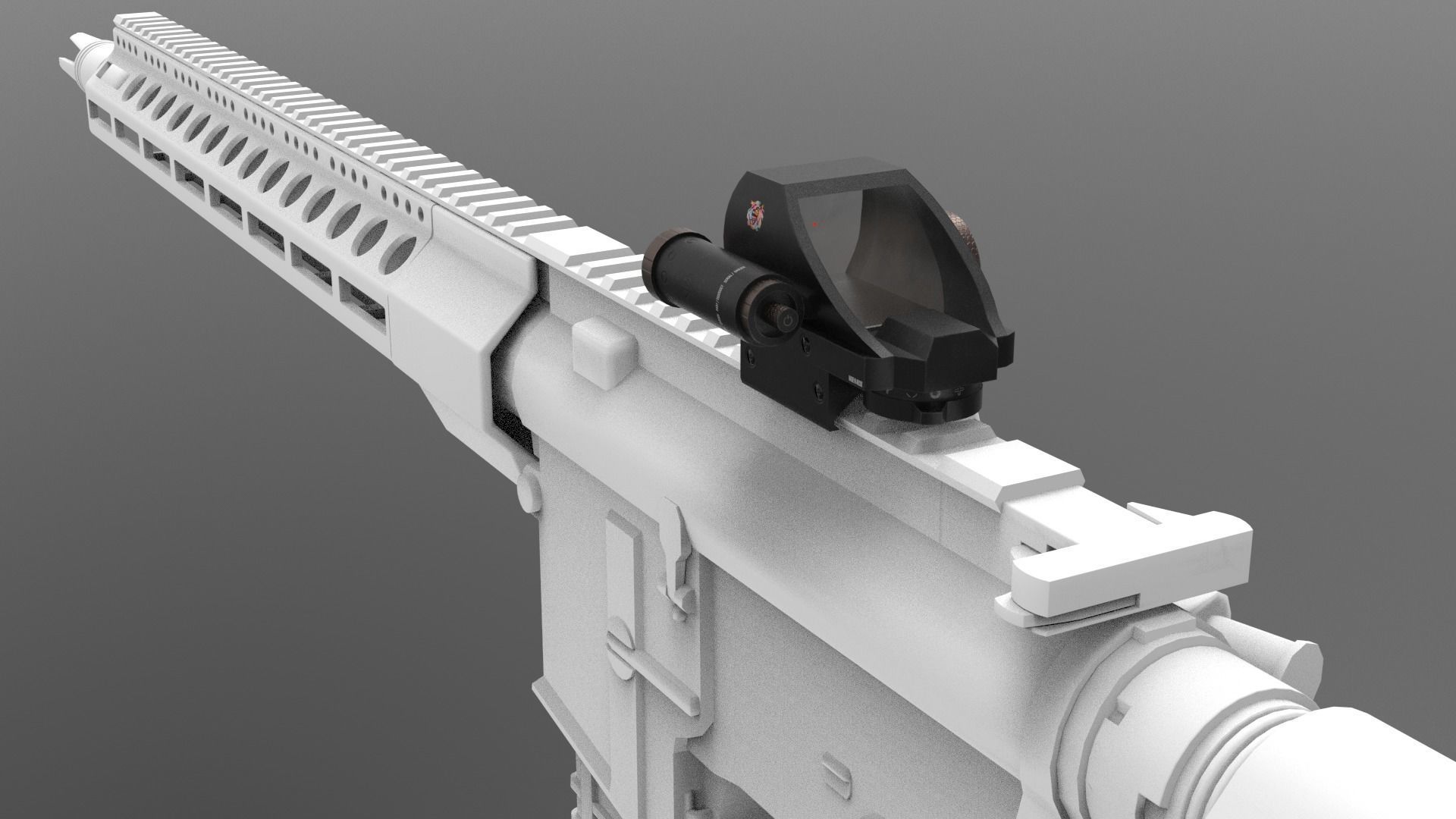 Holoref Reflex Scope Low-poly 3D model_7