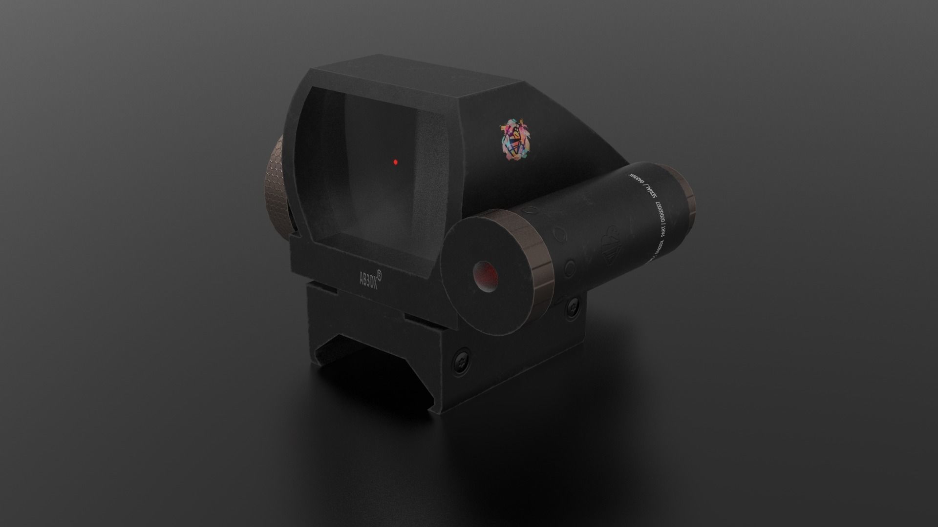 Holoref Reflex Scope Low-poly 3D model_2