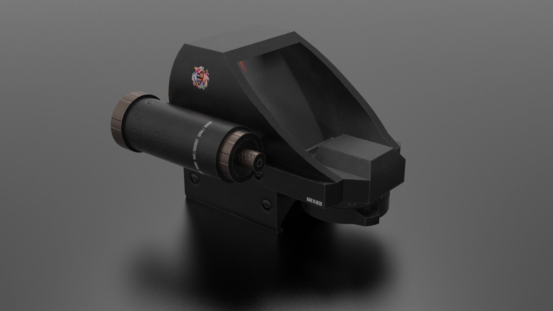 Holoref Reflex Scope Low-poly 3D model_5