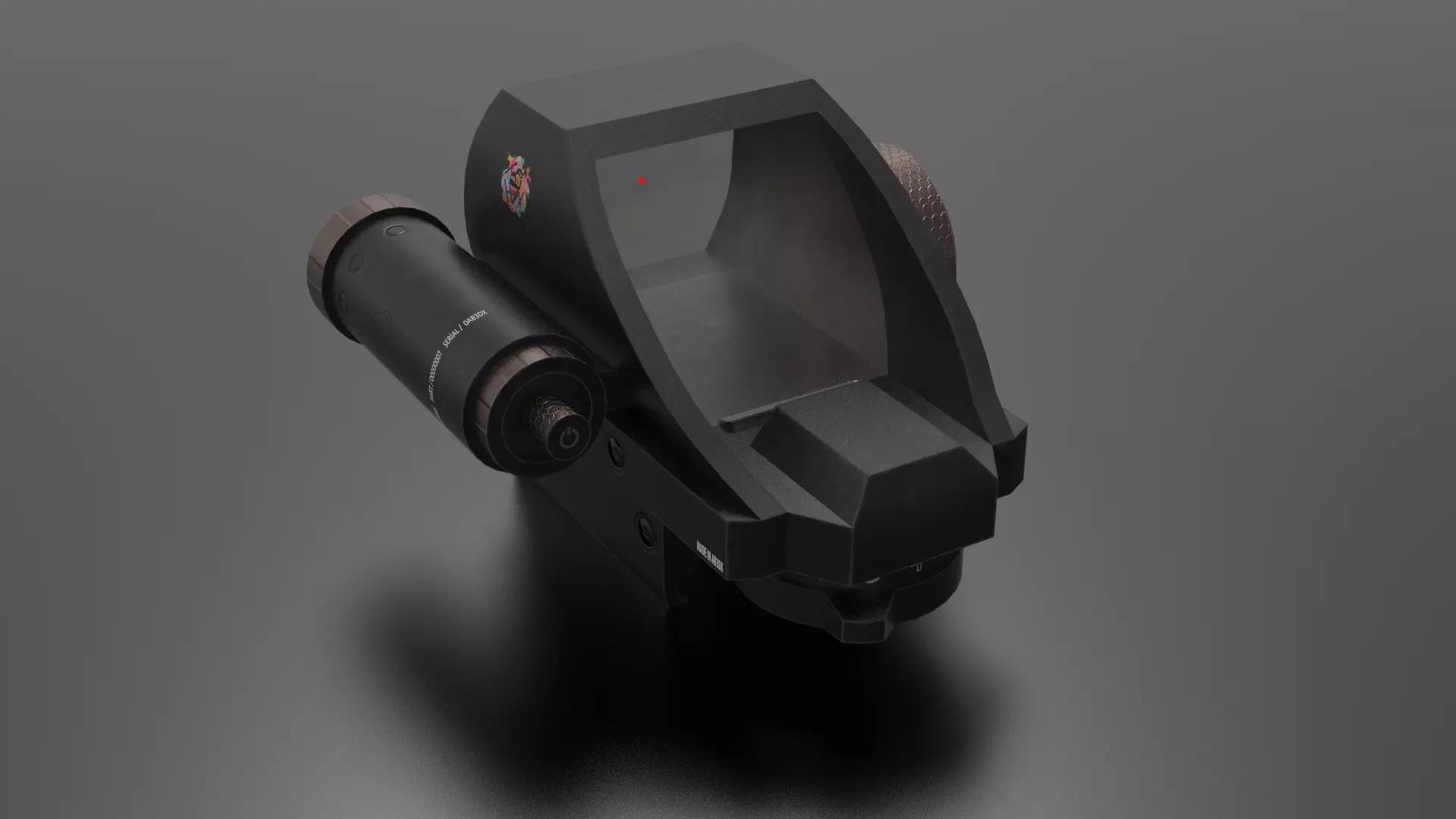 Holoref Reflex Scope Low-poly 3D model_0