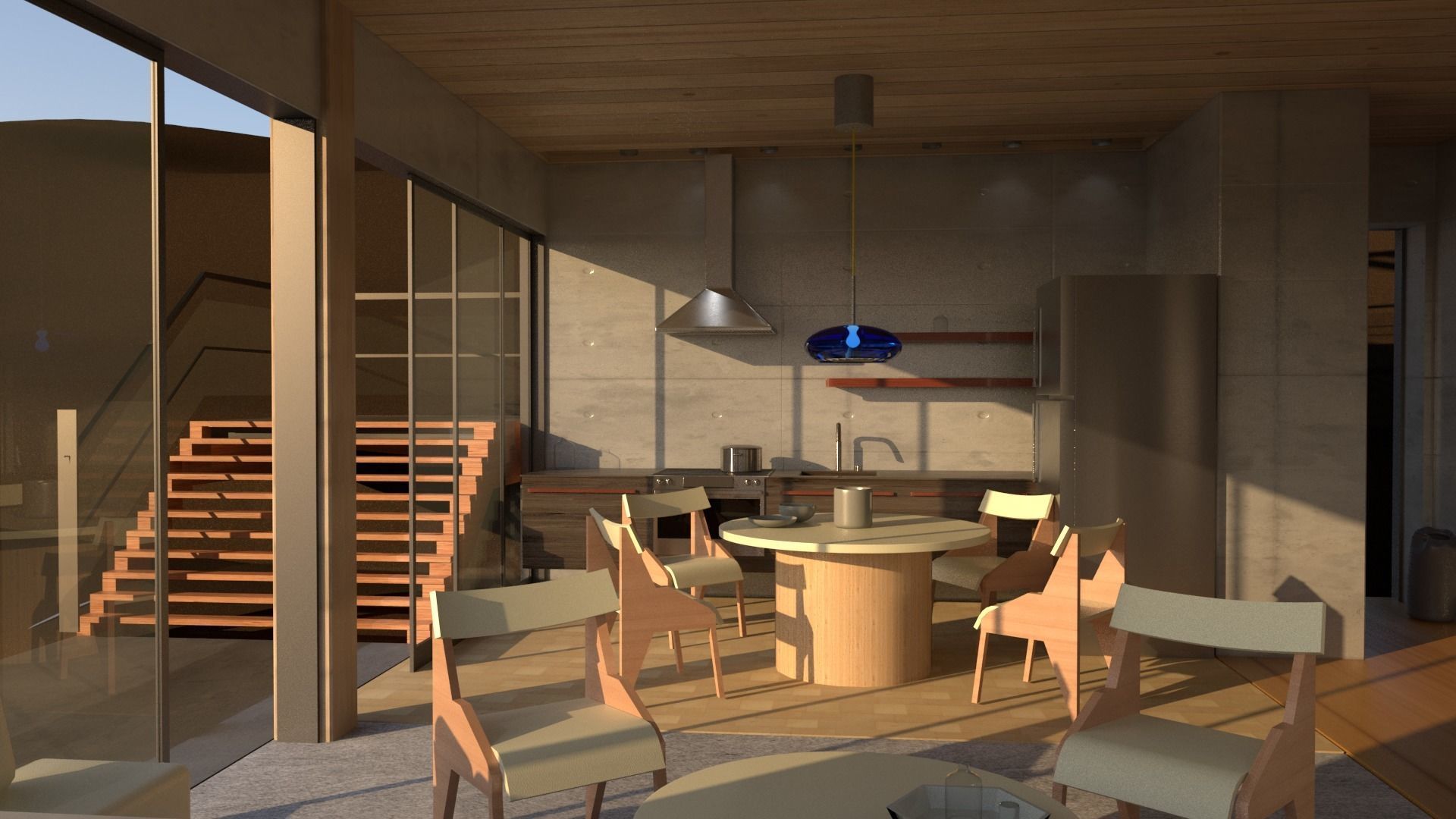 laosMovikheien wooden house in desert 3D model_1