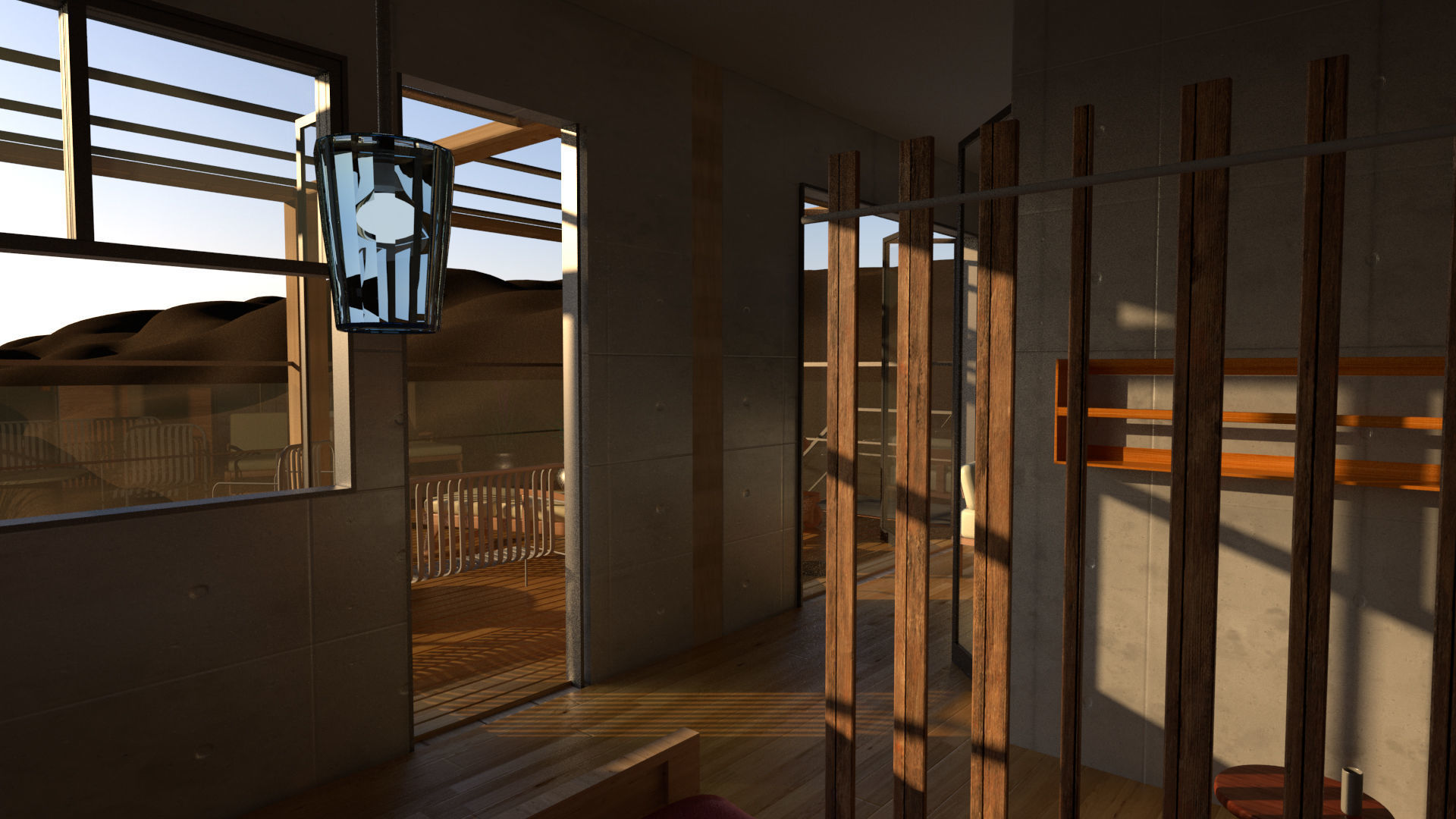 laosMovikheien wooden house in desert 3D model_2