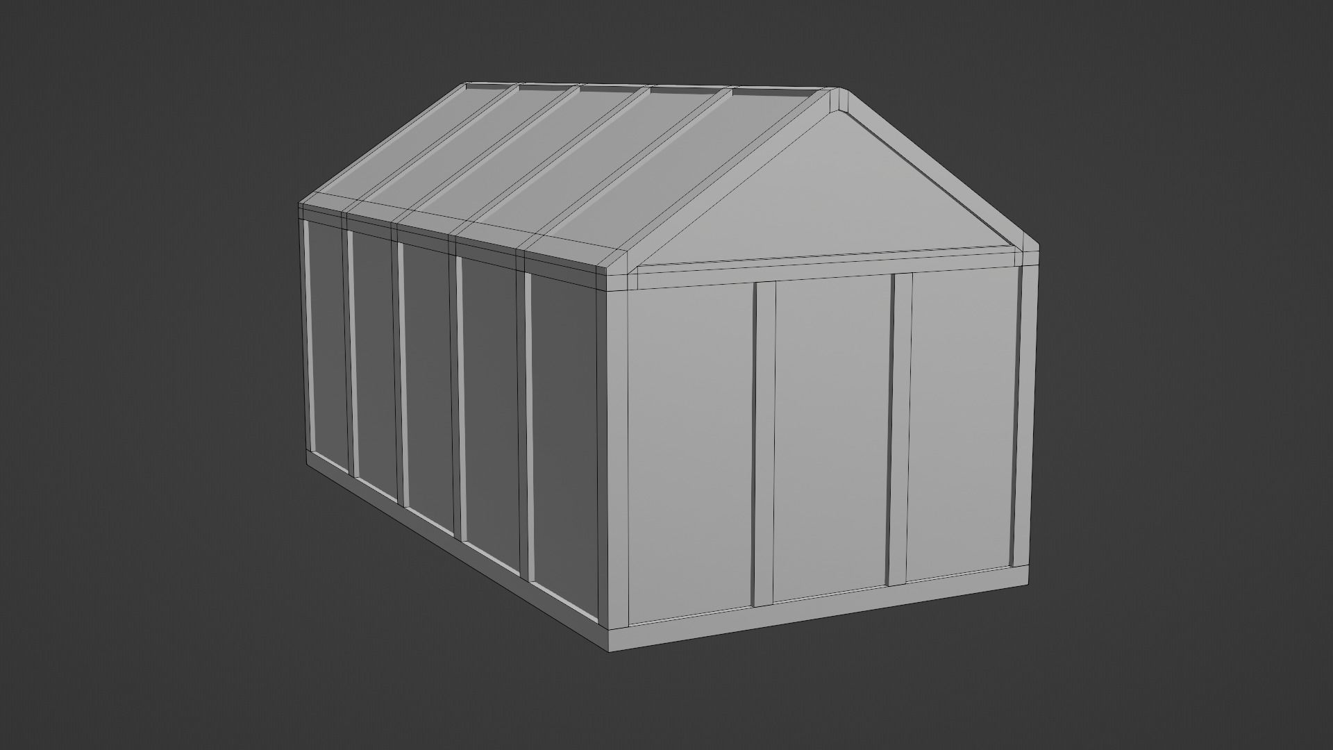 Greenhouse with glass roof Low-poly 3D model_13