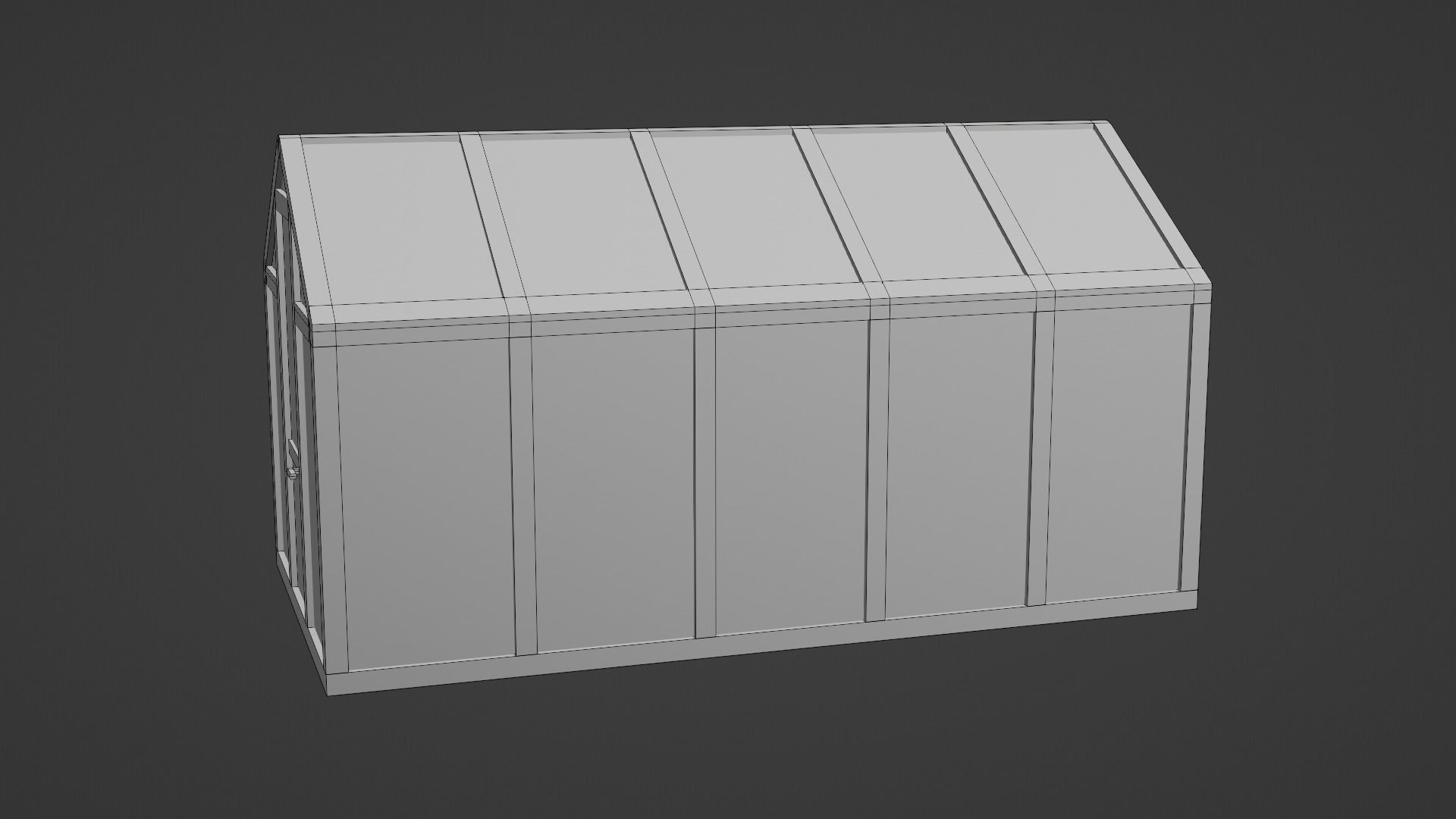 Greenhouse with glass roof Low-poly 3D model_12