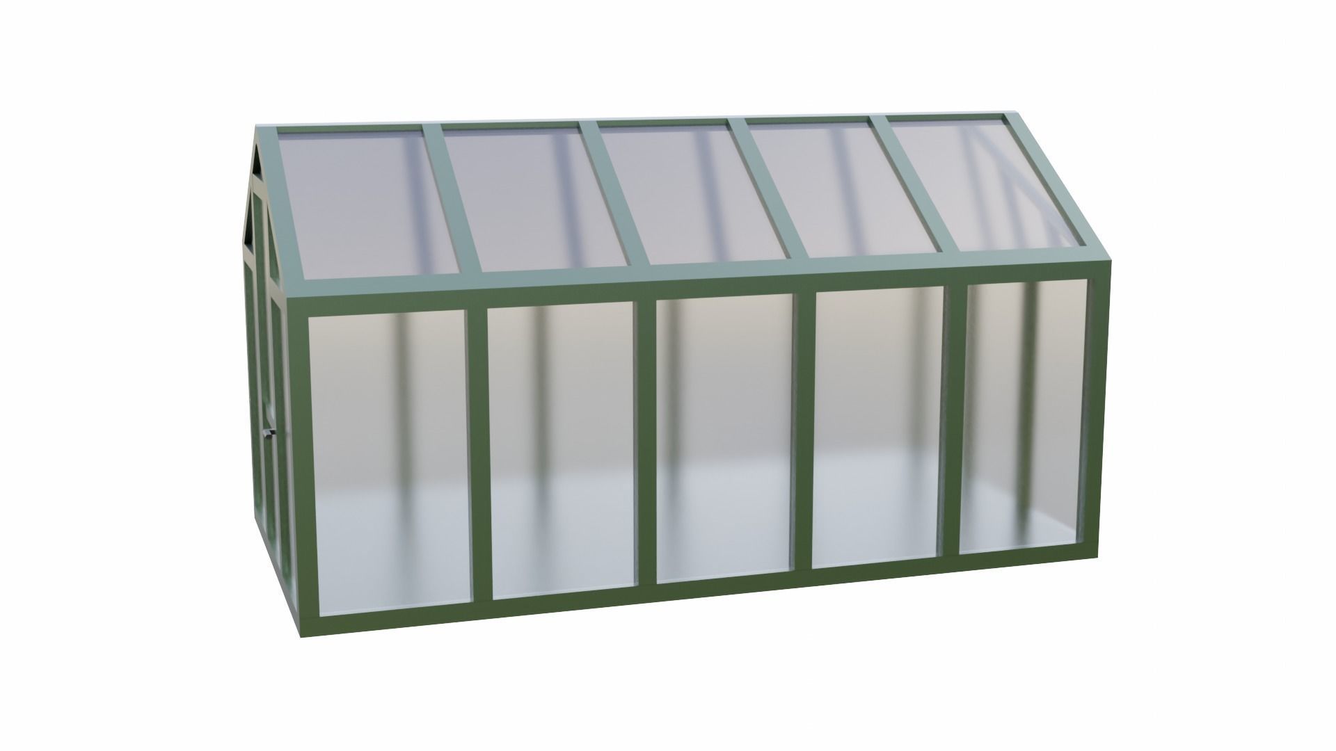 Greenhouse with glass roof Low-poly 3D model_6